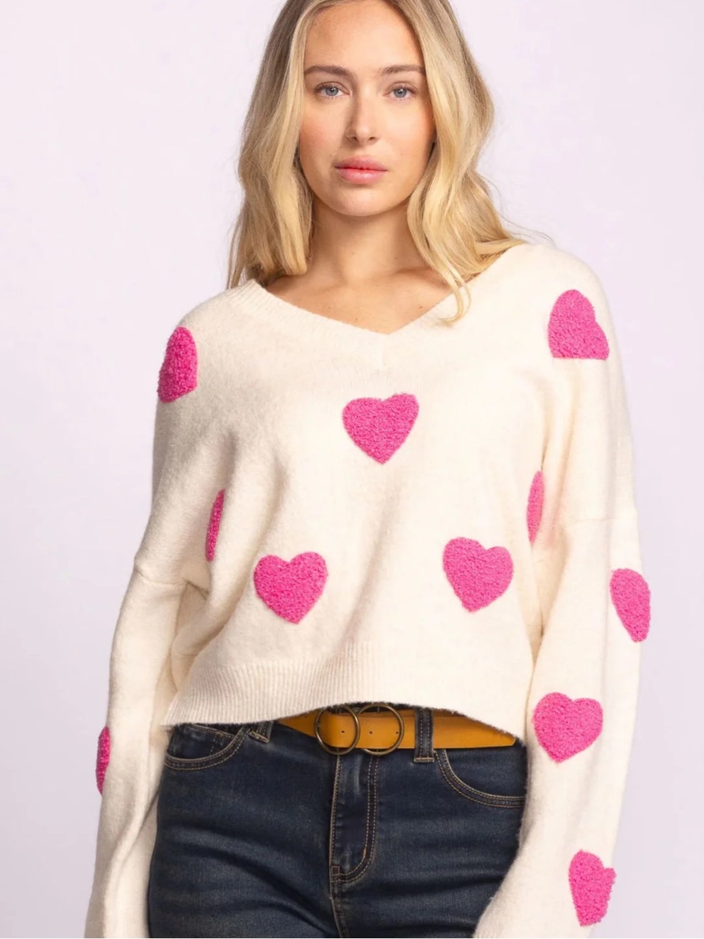 Pink Martini Espera Pink Heart Sweater | Sz Small